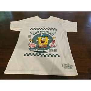 KOAJ SpongeBob SquarePants T-Shirt Mens Small White Stay Positive Graphic Tee